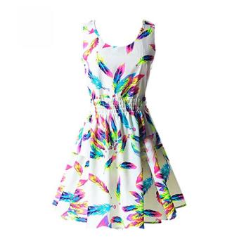 Women's Floral Chiffon Sleeveless Sundress Summer Tank Mini Dress 01 - intl  