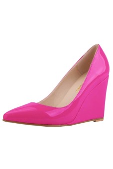 Women's High Heels Pointed Toe Platform Pumps Stiletto Court Shoes(Purple)  