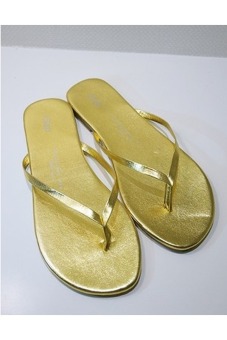 Womens Highlighters Flip Flop Sandals(Gold)  