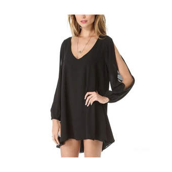 Women's Ladies Off Shoulder V-neck Loose Strapless Jumpsuit Playsuit Casual Dress - Size L (Black)  