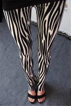 Women's Leggings Elastic Cozy Slim YOGA GYM SPORTS Pants zebra-stripe Pattern - intl  