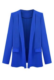 Women's Long Sleeve Blazer Suit Jacket Blue M  