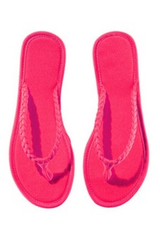 Womens Multi Colour Flip Flop Sandals Womens Summer Beach Holiday Wear (Rose red)  