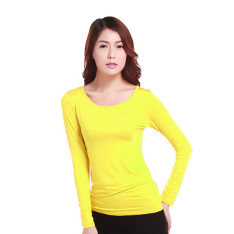 Women's Muslim Long Sleeve Modal T-shirt - Yellow - intl  