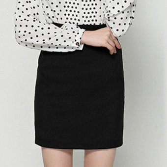 Women's Office Lady High Waist Over Hip Slim Skirt (Black) (Intl) - intl  