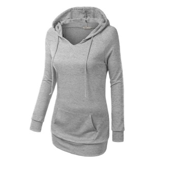 Womens Plus Size Hoodies Sweatshirts(Gray) - intl  