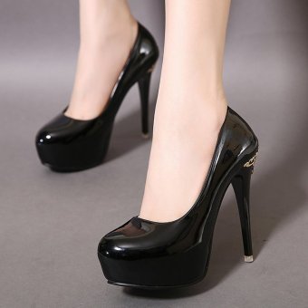 Women's Round Toe Platform Bridal High Heels Fashion Party Shoes Black  