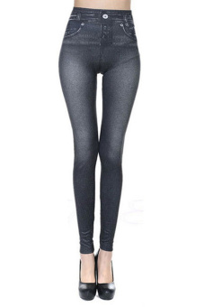 Women's Slim Leggings Jean Jeggings With 2 Real Pockets Pencil Pants (Black)  