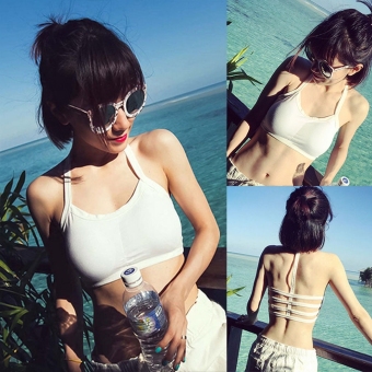 Womens Summer Sexy Crop Tops Bustier Bra Vest Crop Top Bralette Padded Bra Wrap chest Beachwear - intl  