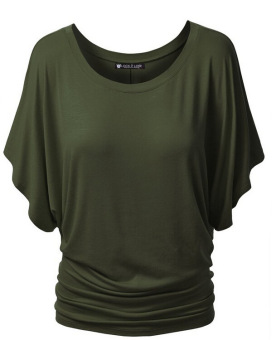 Women's Summer Short-sleeved T-shirt Slim Shirt Tops Army Green (Intl)  