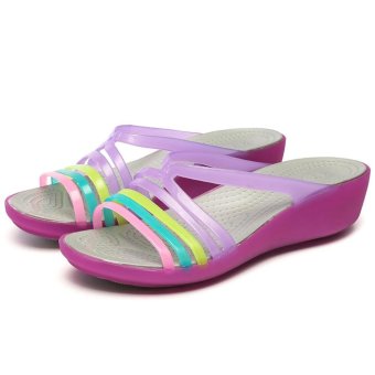 Women's Wedge Sandals Fashion Casual Slippers ( Purple ) - intl  