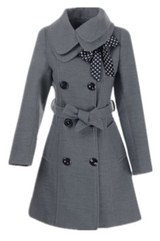 Yidabo Womens Double-breasted Luxury Winter Wool Coat Jacket (Gray) - Intl  