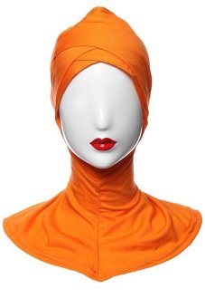Yika Cotton Muslim Inner Hijab Islamic Full Cover Hat Underscarf One Size (Orange) - Intl  