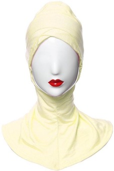 Yika Cotton Muslim Inner Hijab Islamic Full Cover Hat Underscarf One Size (Rose Red) - Intl  