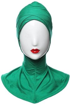 Yika Cotton Muslim Inner Hijab Islamic Full Cover Hat Underscarf One Size (Green) - Intl  