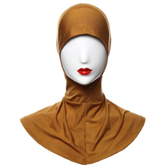 Yika Islamic Muslim Full Cover Inner Hijab Caps Split Long Underscarf Hats (Camel)  