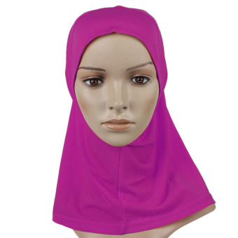 Yika Islamic Muslim Full Cover Inner Underscarf Hijab Cap Hat (Rose Red) - intl  