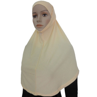 Yika Islamic Muslim Hijab Scarf 2PCS Set (Beige) - Intl  