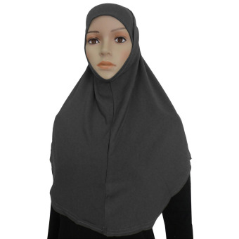 Yika Islamic Muslim Hijab Scarf 2PCS Set (Gray) - Intl  