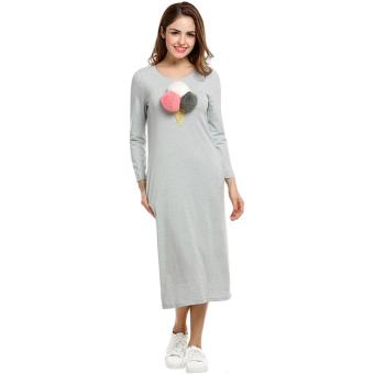 Yika Women O-Neck Long Sleeve Ice Cream Dress - intl  