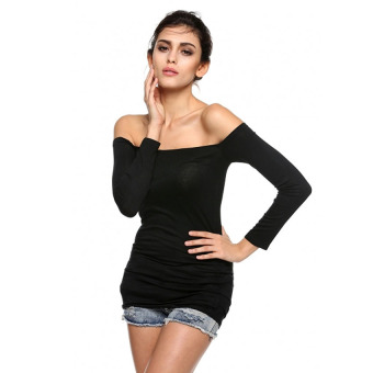 Yika Women Off Shoulder Tunic Mini Dress (Black) - intl  