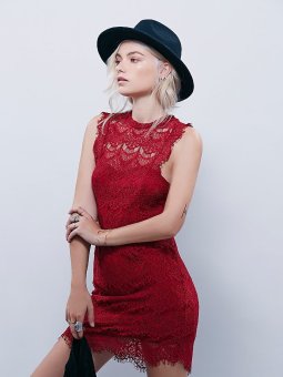 YOINS Sexy Red Lace Blackless Mini Dress - intl  