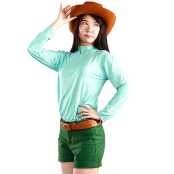 Yoorafashion Baju Atasan Wanita - Blouse - Kaos Turtleneck Long Sleeve Hand - Mint  