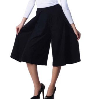 Yoorafashion Celana Kulot Wanita - Hitam - Layer Cullotes Pants  