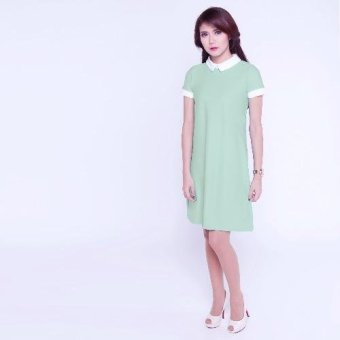 Yoorafashion Gaun Casual Wanita - Elle Collar Dress - Gaun Wanita Berkerah - Mint / green  
