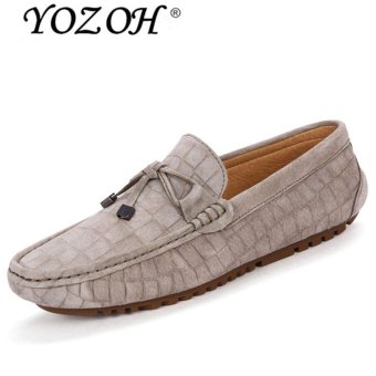 YOZOH 2017 spring new men tassels Loafers,Leather casual shoes Korean fashion breathable shoes-Khaki - intl  