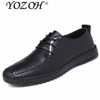 YOZOH Spring shoes men's breathable business casual shoes middle-aged men's shoes-Black - intl  