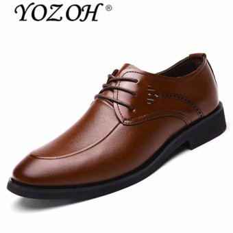 YOZOH Summer new shoes business casual shoes fashion British men's shoes-Brown - intl  