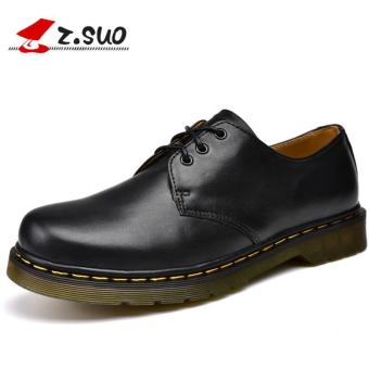 Z.SUO Men's Leather Shoes Work Boot Unisex Oxford (Black) - intl  