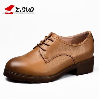 Z.SUO Women's Fashion Oxford Lace-Ups Leather Shoes (Brown) - intl  