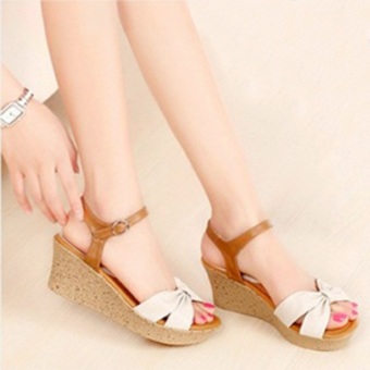 Zafka store - New Sandal Wedges Wanita - Sepatu Wedges Cewek Sdw54-Putih  