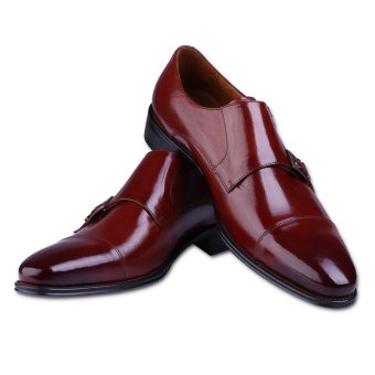 ZAFUL Classic Business Lather Derby Shoes Men's Shoes(Magenta) - intl  