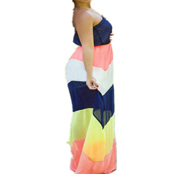 ZANZEA Evening Party Stripe Dress Women Summer Off Shoulder Long Maxi Beach Sundress  