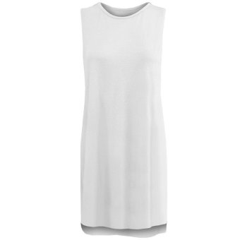 ZANZEA Fashion 2016 Summer Women Blusas Ladies High Split Sides Long Tops Ladies Casual Loose Sleeveless Vests Tops Plus Size Solid Shirts White - intl  