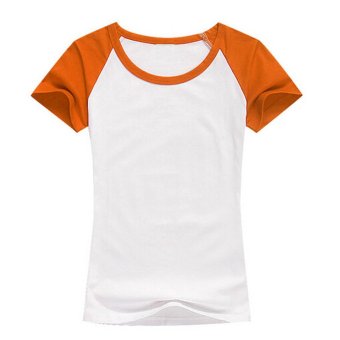 ZANZEA Fashion New Casual Blouses Women's Short Sleeve Top Sport Vintage T-Shirts Orange  