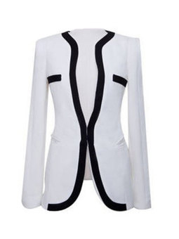 zanzea OL Stylish Womens Lapel Tops Coat Slim Blazer One Button Jacket Suit White  