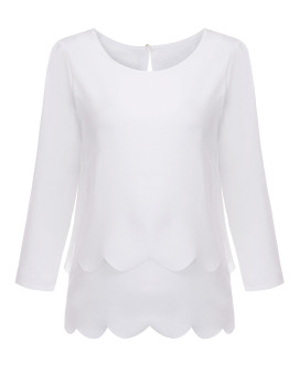 ZANZEA Sexy Women Chffion Ruffle Backless Top Casual Loose Evening Party T Shirt Blouse (White)  