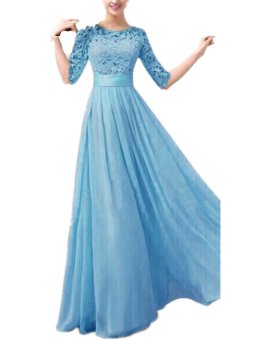 ZANZEA Women Bridesmaid Ball Prom Gown Formal Evening Party Long Maxi Dress Blue  