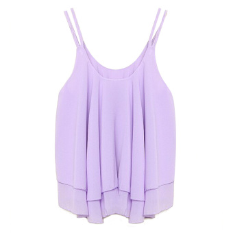 ZANZEA Women Chiffon Loose Vest Top (Purple)  