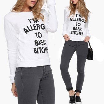 ZANZEA Women Long Sleeve Casual Letter Print Blouse White - Intl  