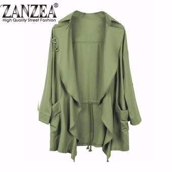 ZANZEA Women Long Windbreaker Parka Jacket Collar Cardigan Slim Coat (Intl)  