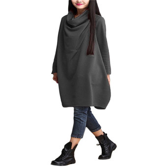 ZANZEA Women Oversized Casual Loose Baggy Turtleneck Top  