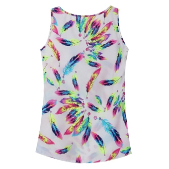 ZANZEA Womens Chiffon Feather Tank Top Summer Casual Loose Vest T-shirt Blouse - intl  