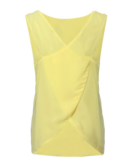 ZANZEA Women's Chiffon Sleeveless Blouse Casual Shirt Tank Top Vest Cami Yellow  