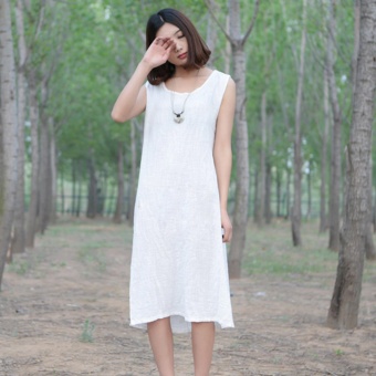 ZH Shopping Ms loose sleeveless vest dress render White - intl  