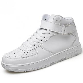 ZHAIZUBULUO Fashion Leather Hight Cut Men's Casual Shoes (White) - intl  